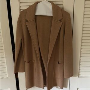 Jcrew Stylish Tan Open Sweater Jacket